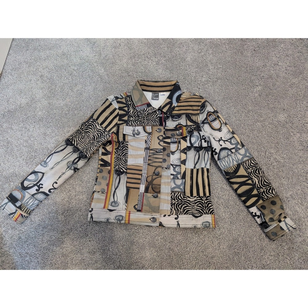 Dolcezza Jacket By Simply Art Womens Small Brown Black Color Poetic Metaphor